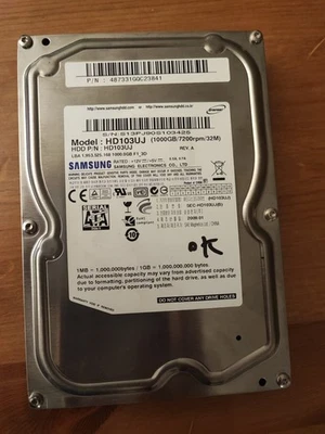 Samsung HD103UJ - 1TB - 3.5" 7200 SATA - Sektoren Geprüft - Bild 1 von 3