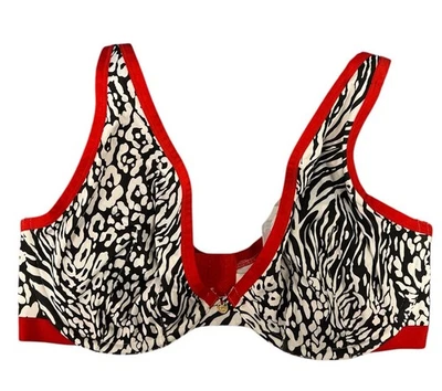 Cacique High Apex Plunge Underwire Bra 38DDD Animal Print  - Image 1 of 4