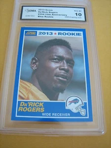 DA'RICK ROGERS BILLS 2013 SCORE 25TH ANNIVERSARY BLUE ROOKIE RC # 354 GRADED 10 - Bild 1 von 1
