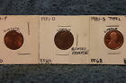 1981-P (Very Fine Plus) / 1981-D (Extra Fine) / 1981-S Type 1 Proof Lincon Cents