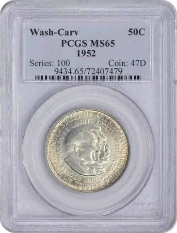 1952 Washington-Carver Commemorative Half MS65 PCGS Mint State 65 Cover