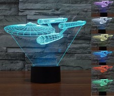 Star Trek USS Enterprise 3D LED Night Light 7 Color Touch Switch Table Desk Lamp