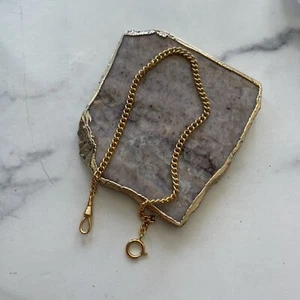 Gold plated Newall pocket watch chain Accessories Gifts NWOT deals Sales Bargain - Picture 1 of 2