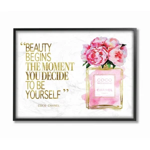 Stupell Industries Fashion Designer Perfume Gold Pink Watercolor Inspirationa... - Picture 1 of 9