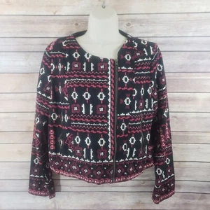 Chaqueta Chaqueta Feathers by Tolani S Mandy Moto Bordada Anthropologie Boho - Imagen 1 de 9