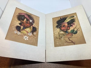 VTG 60's "Billy Roadrunner & Little Wildflower" Monte Monteague Prints 9"x12" - Picture 1 of 5