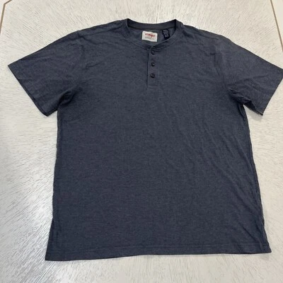 Wrangler Authentics Henley XL Short Sleeve Gray Casual Active Buttons - Image 1 of 4