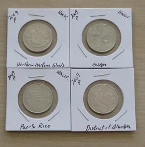 4- US Territories Quarters 2P5-8 Puerto Rico, District 0f Columbia Marianna Guam - Picture 1 of 4
