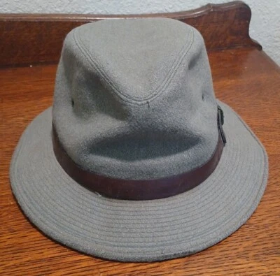 Sombrero Fedora Vintage STETSON Lana Fieltro Safari Oliva Unión Hecho en EE. UU. Talla Med Foto 1 de 4
