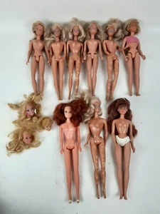 Vintage Barbie Doll Lot 80s Blonde Brunette Set Of 9 Dolls 3 Heads For OOAK - Picture 1 of 13