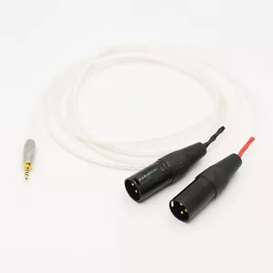 7N OCC Silver Plated 2.5mm Balanced to Dual 3pin XLR Male Splitter Audio Cable - Picture 1 of 6