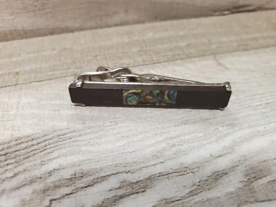Vintage Tie Clasp - Silver Tone - Abalone Shell - Image 1 of 3