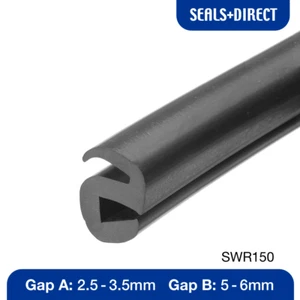 S-förmiges Fenster Gummidichtung SWR150 - Glas 5-6 mm, Panel 2,5-3,5 mm Boot Wohnwagen - Bild 1 von 2