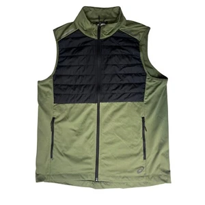 Asics Men's Knit Vest Size L – Green & Black, High-Visibility Gear - Picture 1 of 4