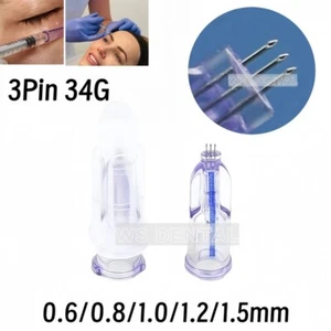 Crystal Microneedles 3Pin Anti Aging Eyes Neck Lines Skin Care 34G Three Needles - Picture 1 of 12
