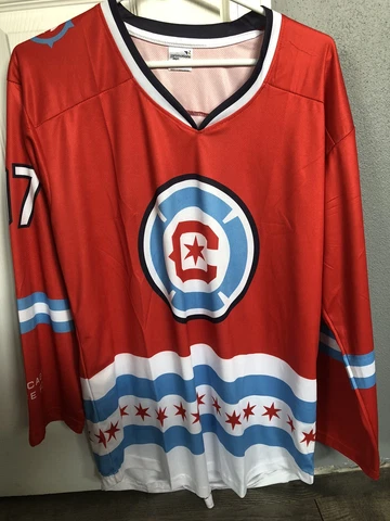 New Chicago Fire FC Hockey Jersey Soccer MLS Medium, Chicago Sports Day Soldier Cover
