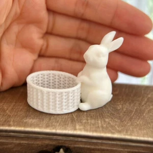 1:12 Scale Dollhouse Miniatures Cartoon Rabbit Fruit Plate Accessories Handmade - Picture 1 of 5
