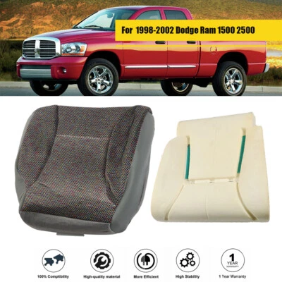 Funda de asiento inferior del conductor + cojín de espuma apta para Dodge Ram 1500 2500 1998-2002 Foto 1 de 4