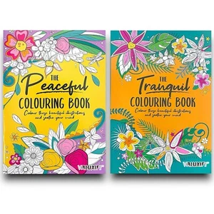 2x Adult Colouring Books Mindfulness Relax Your Mind Colour Therapy Relaxing A4 - Imagen 1 de 12
