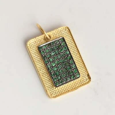 Colgante de diseño de piedras preciosas tsavorita natural de plata de ley 925 joyería fina Foto 1 de 4