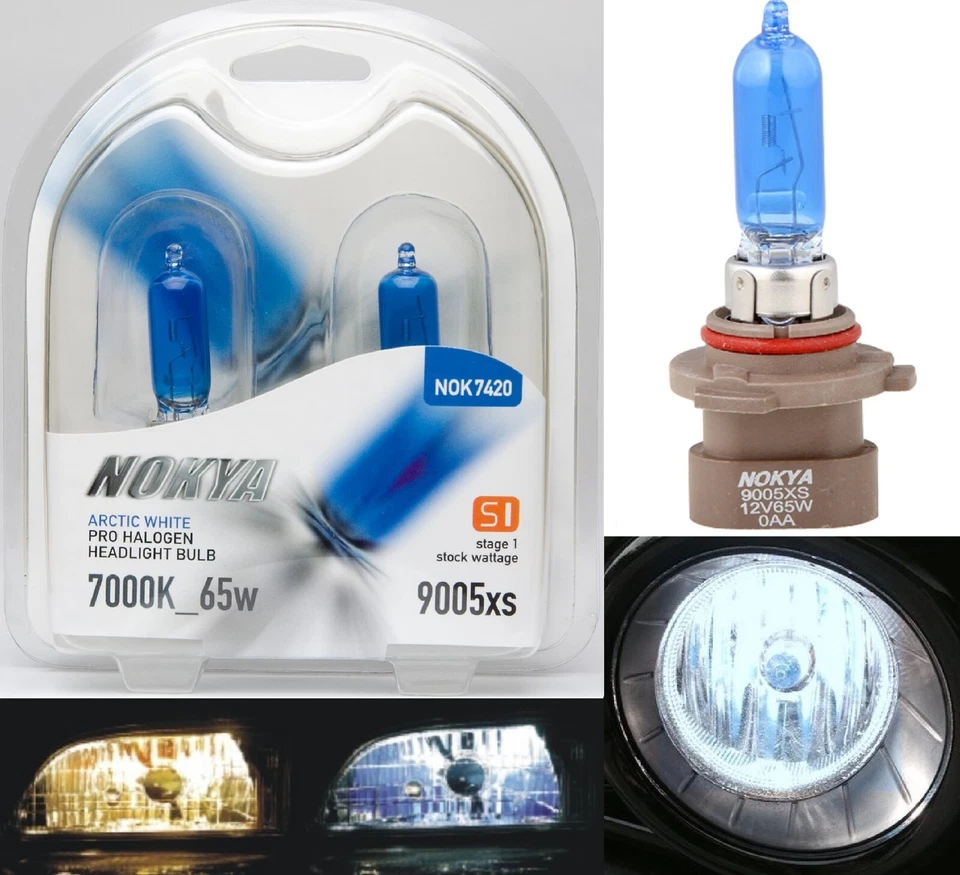 Nokya 7000K Blanco 9005XS Nok7420 65W Dos Bombillas Cabeza Luz Luz Alta Repuesto Foto 1 de 4