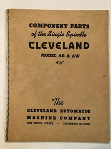 Libro de piezas de husillo único modelo Cleveland AW y AB diagramas desplegables de 4 1/4 - Imagen 1 de 12