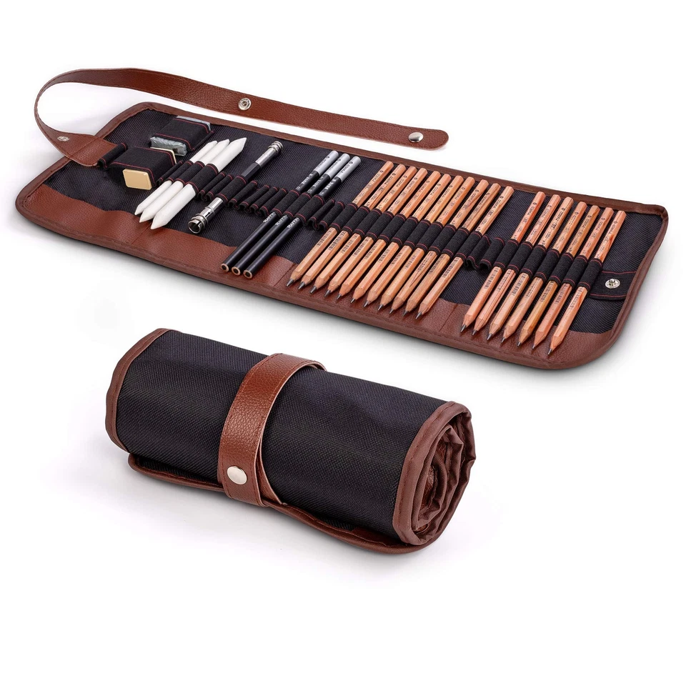 COOJA Skizzen Zeichnen Bleistift Set Kunst Zubehör Zeichenset Skizzierstifte Mäppch...