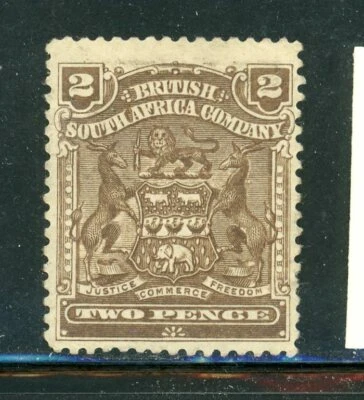 RHODESIA 61 SG79 MH 1898-1908 2p brn Coat of Arms CV$15 - Image 1 of 2