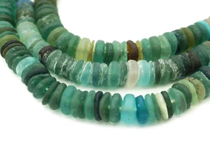 Large Afghani Ancient Roman Glass Sliced Heishi Beads (8-10mm) Recycled Glass - Picture 1 of 9