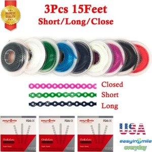 3Packs Dental Elastic Power Chain Rubber Bands Ultra Spool Long/Short /Close USA - Picture 1 of 42