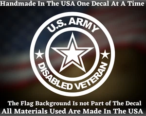 U.S. Army Disabled Veteran Vinyl Decal USA Seller - Picture 1 of 3