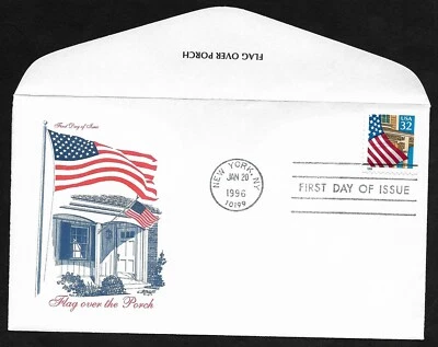 #2920D  32c Flag over Porch 1996 Bkt Single- Artmaster FDC  - Image 1 of 2