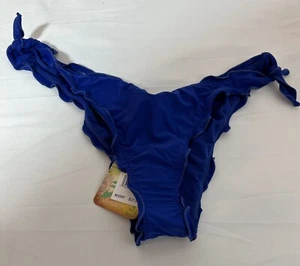 Bikini Bottom XL Blue Ruffle Tied Sides Bathing Suit Swim Suit Women’s Size XL - Picture 1 of 4