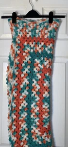 Vintage Hand Crocheted Open Knit Afghan 36“ X 48“ Chair Throw Lap Blanket Baby - Picture 1 of 4