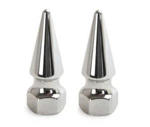 Colony Chrome Pike Nuts (Pair) fit Harley-Davidson 1/2" -13 UNC Imperial Bolt - Picture 1 of 3