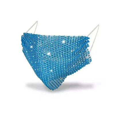 Sparkly Rhinestone Mesh Mask See Through Crystal Jewelry Party Mask - Image 1 of 4