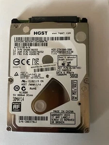 Disque dur 500 Go , sata , 2.5 pouces , 6gbits, slim, HGST HTS725050A7E630 - Afbeelding 1 van 1
