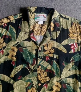 Vintage Paradise Found Hawaiian Shirt Men's M Floral Magnum PI Rayon Aloha - Picture 1 of 7