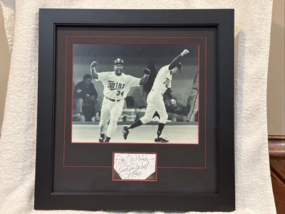 GORGEOUS Kirby Puckett AUTO'D 1991 WS Game 6 Walk Off Photo, Minnesota Twins PSA - Image 1 of 4