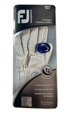 FJ Golf Glove Left Small Penn State White Premium Leather Magnetic Ball Marker - Image 1 of 4