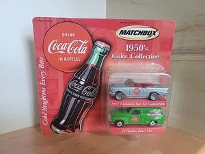 MATCHBOX - 50er Jahre COCA COLA - SAMMLERSET - 1957 BEL AIR CABRIO - VAN - NEU  - Bild 1 von 5