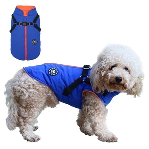 Pet Warm Jacket Small Dog Vest Harness Puppy Winter 2 in 1 Outfit Cold Weathe... - Picture 1 of 6