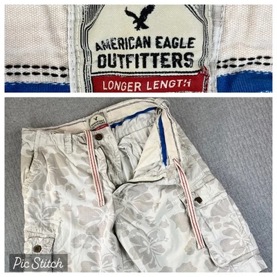 Pantalones Cortos Hawaianos Vintage American Eagle Outfitters Carga Floral Para Hombre 32(31) Foto 1 de 4