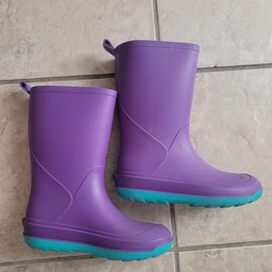 Kids Slip-On Rain Boots - Cat And Jack Purple Size 1 - Picture 1 of 5