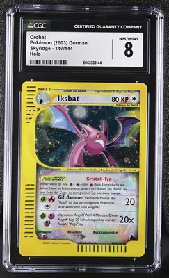 CGC 8 German Crobat 2003 Skyridge 147/144 Holo Pokemon Card - Image 1 of 2