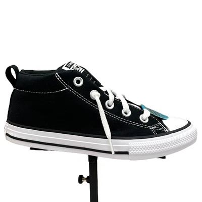 Converse Chuck Taylor All Star Youth Boys Girls Mid Top Sneaker Sz 3 Black-White - Image 1 of 4