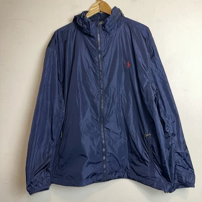 Ralph Lauren Polo Para Hombres 1XB Chaqueta Impermeable Con Capucha Cortavientos Azul Marino Preppy Foto 1 de 4