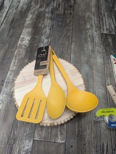 EVO Nachhaltige Ware Utensilien Set Gelb 55% Holz 45% Kunststoff Neu. - Bild 1 von 9