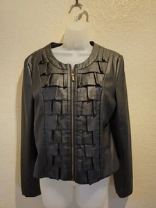  Chaqueta Leather Like negra para mujer talla L $220  - Imagen 1 de 13