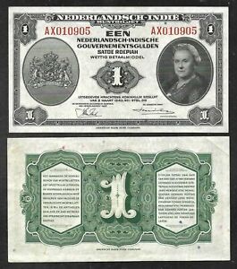 Netherlands Indies - Old 1 Gulden Note - 1943 - P111 - AU